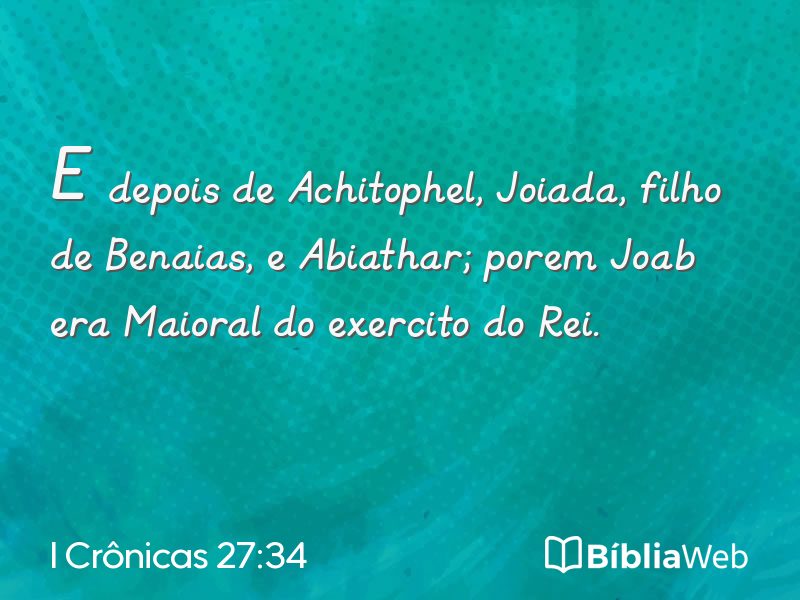 I Crônicas 27:34 em imagem para compartilhar