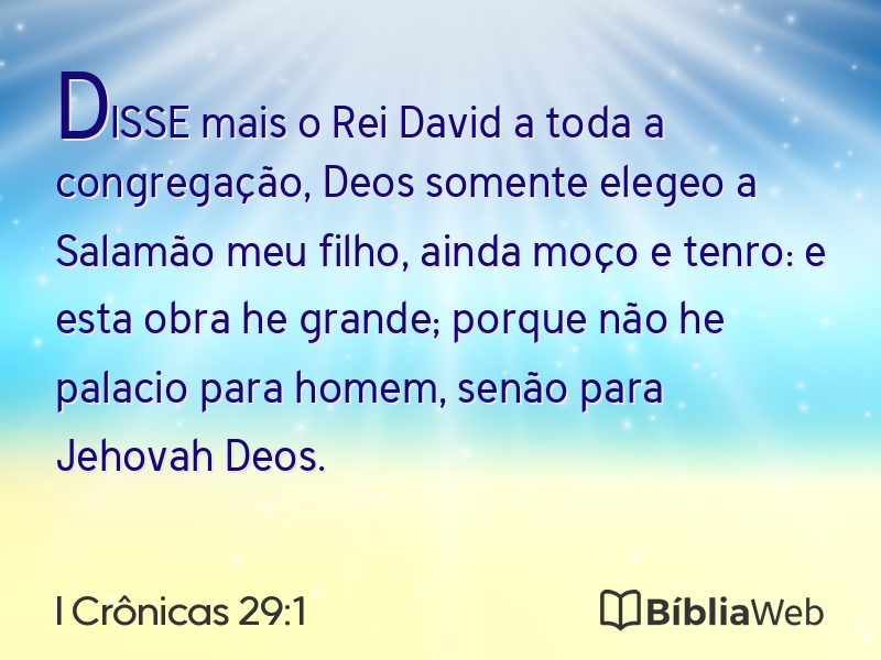 I Crônicas 29:1 em imagem para compartilhar