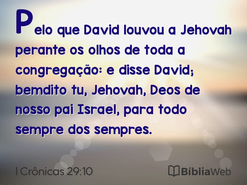 I Crônicas 29:10 em imagem para compartilhar