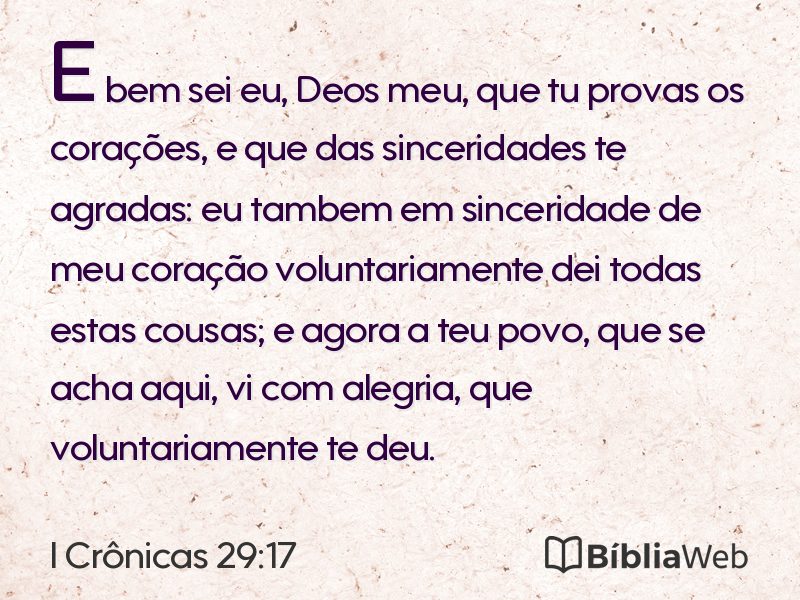 I Crônicas 29:17 em imagem para compartilhar