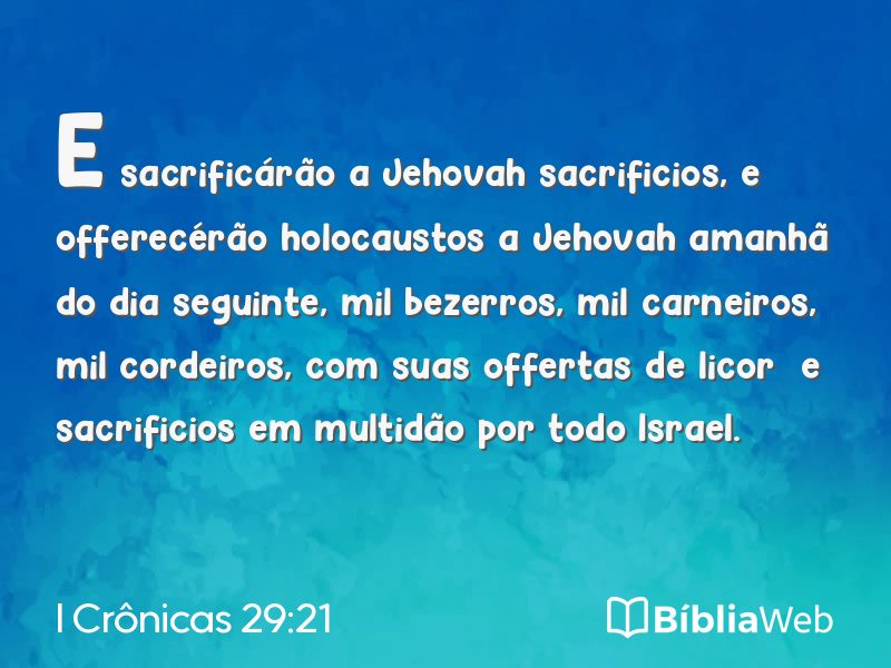 I Crônicas 29:21 em imagem para compartilhar