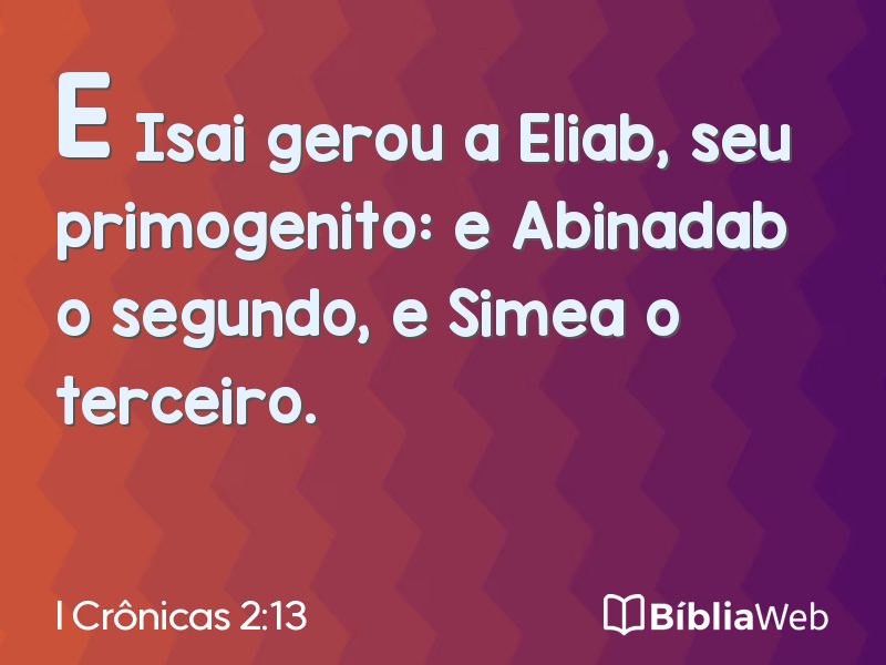I Crônicas 2:13 em imagem para compartilhar