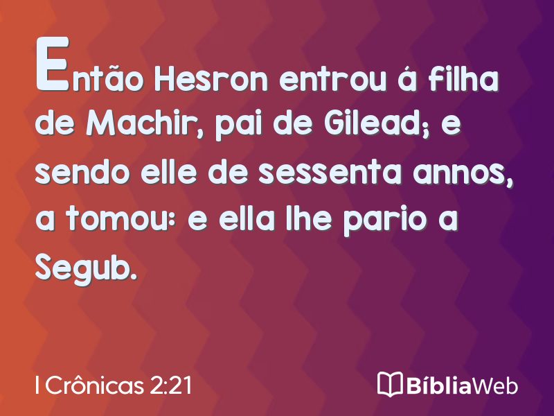 I Crônicas 2:21 em imagem para compartilhar