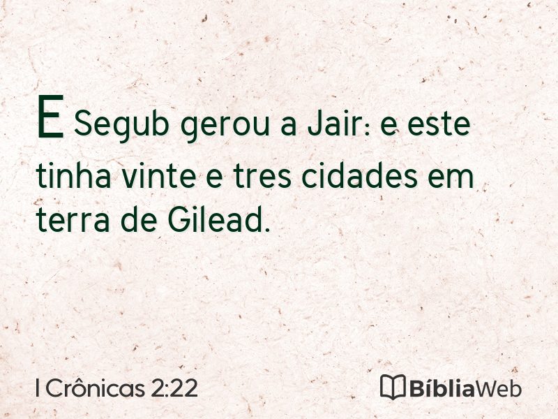 I Crônicas 2:22 em imagem para compartilhar
