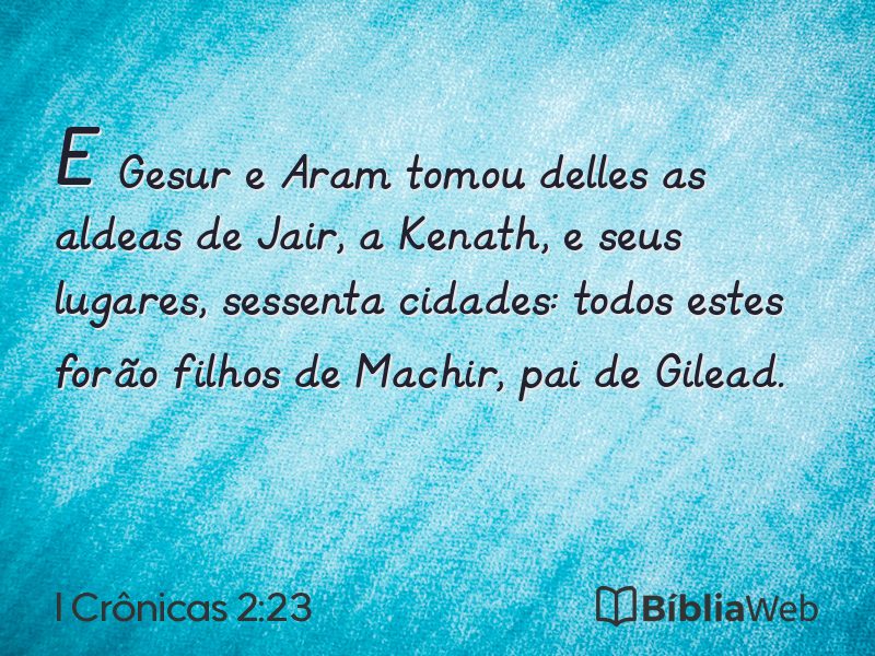 I Crônicas 2:23 em imagem para compartilhar