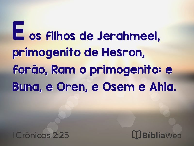 I Crônicas 2:25 em imagem para compartilhar