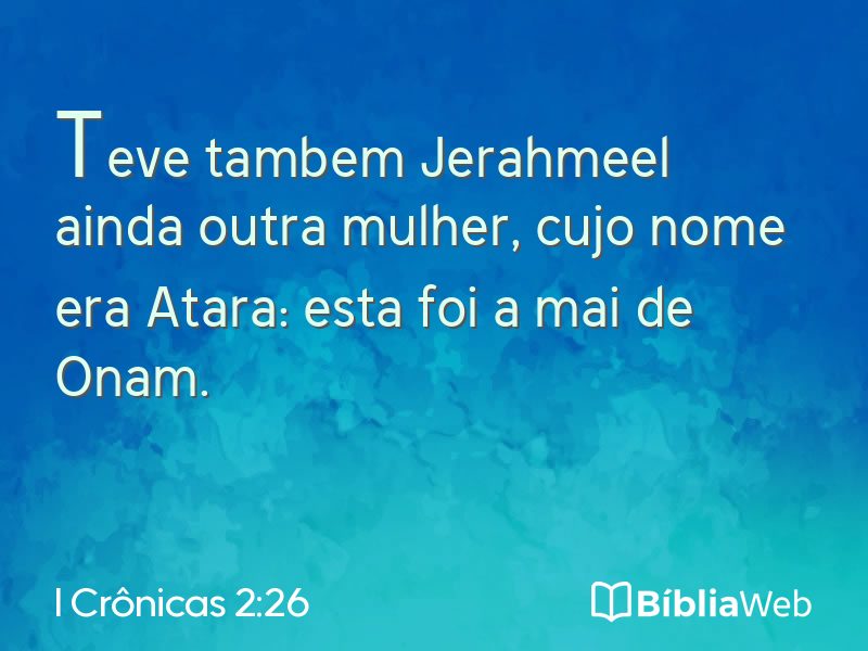 I Crônicas 2:26 em imagem para compartilhar