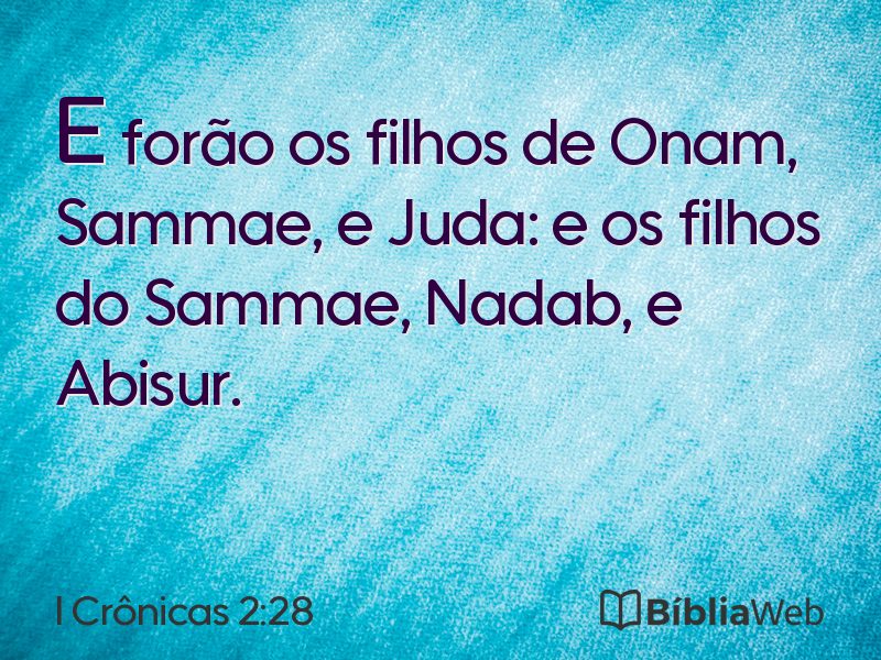 I Crônicas 2:28 em imagem para compartilhar