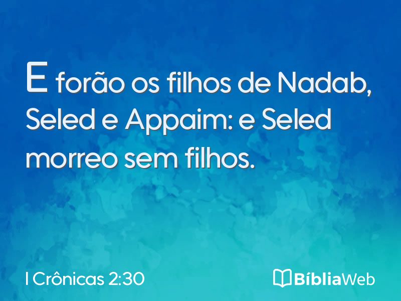 I Crônicas 2:30 em imagem para compartilhar