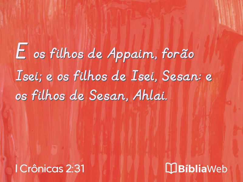 I Crônicas 2:31 em imagem para compartilhar
