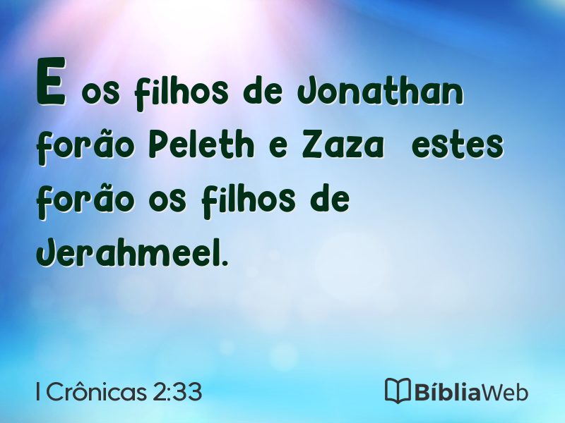 I Crônicas 2:33 em imagem para compartilhar
