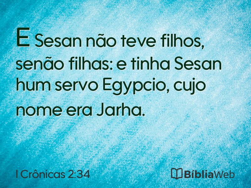 I Crônicas 2:34 em imagem para compartilhar