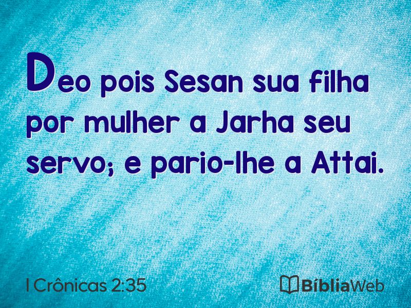 I Crônicas 2:35 em imagem para compartilhar