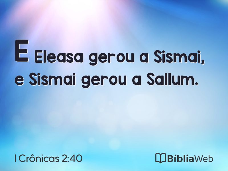 I Crônicas 2:40 em imagem para compartilhar