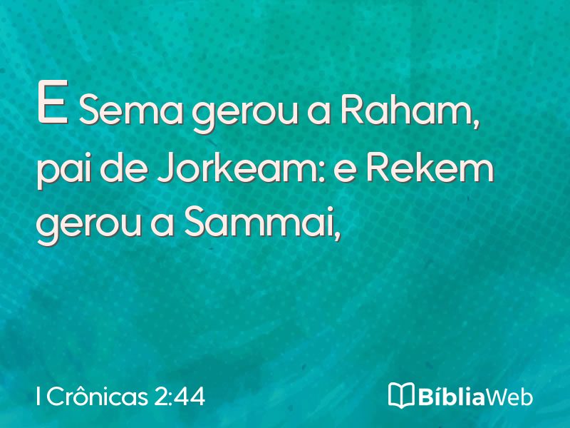 I Crônicas 2:44 em imagem para compartilhar