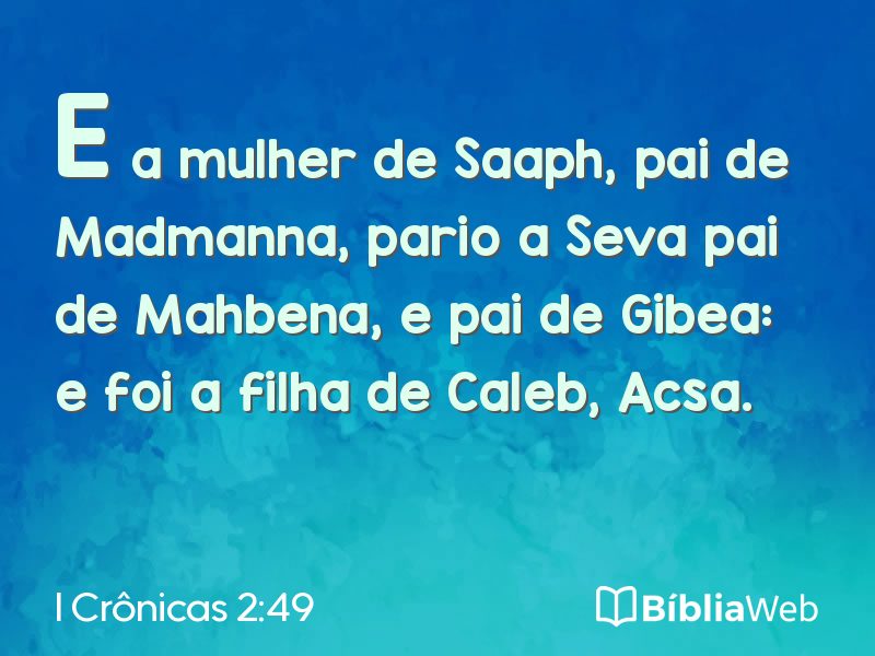 I Crônicas 2:49 em imagem para compartilhar