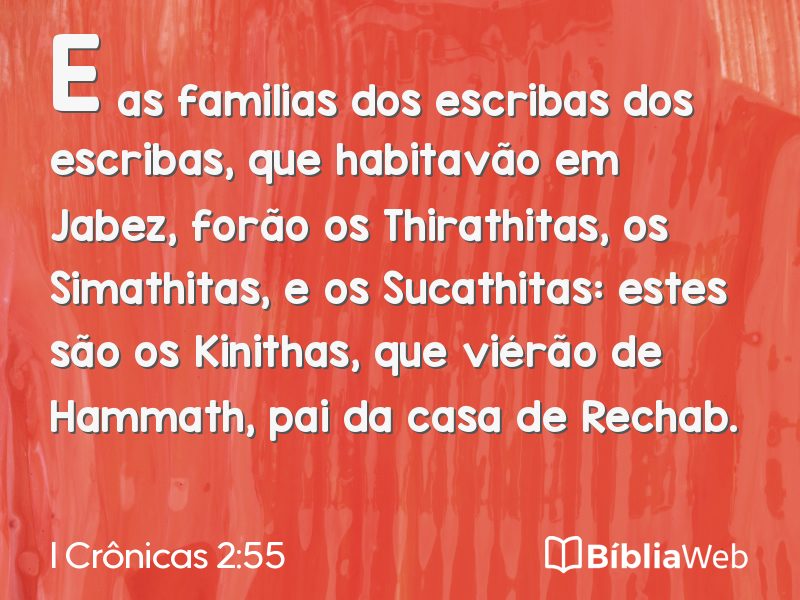 I Crônicas 2:55 em imagem para compartilhar