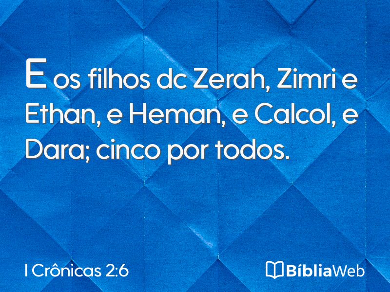 I Crônicas 2:6 em imagem para compartilhar
