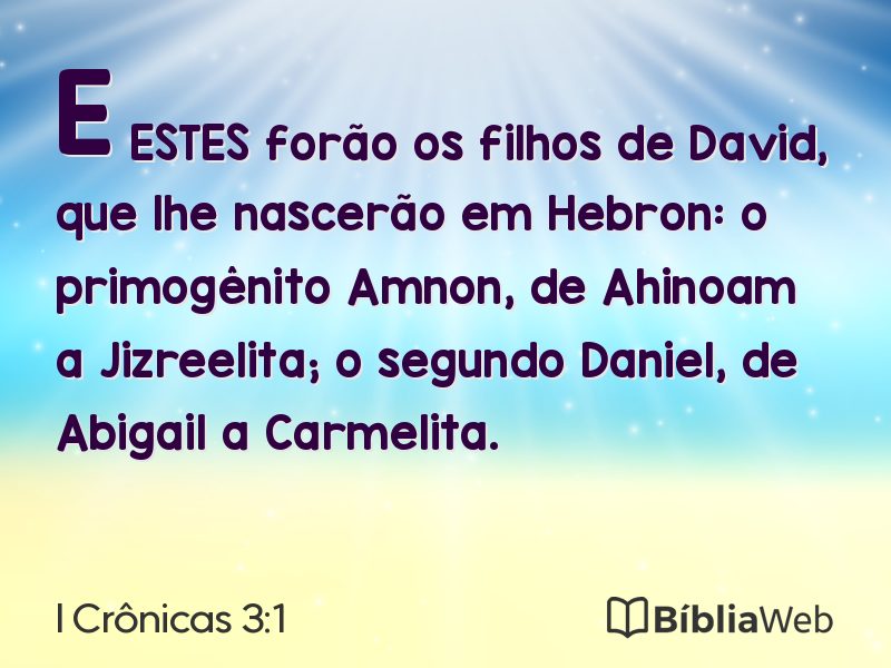 I Crônicas 3:1 em imagem para compartilhar