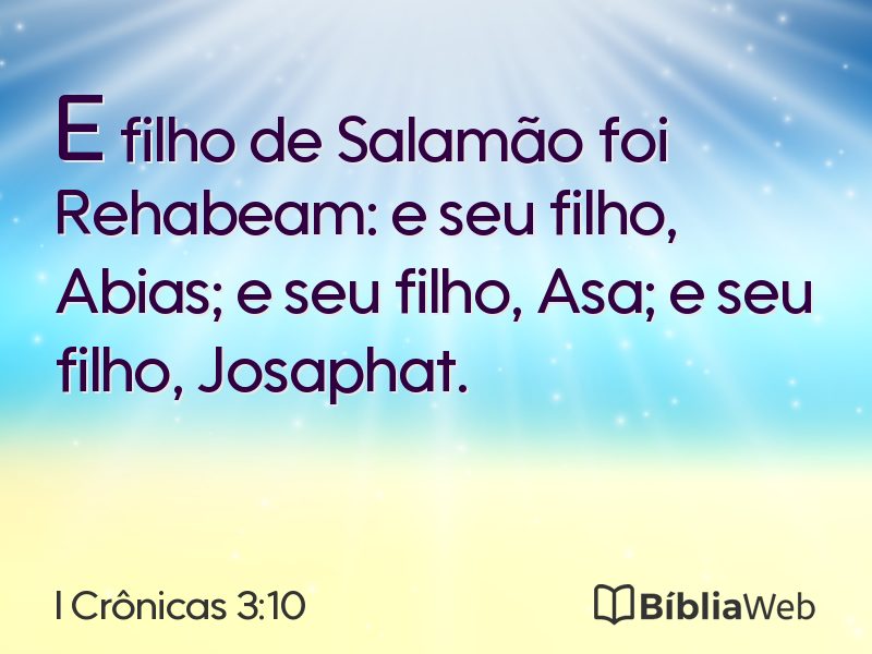 I Crônicas 3:10 em imagem para compartilhar
