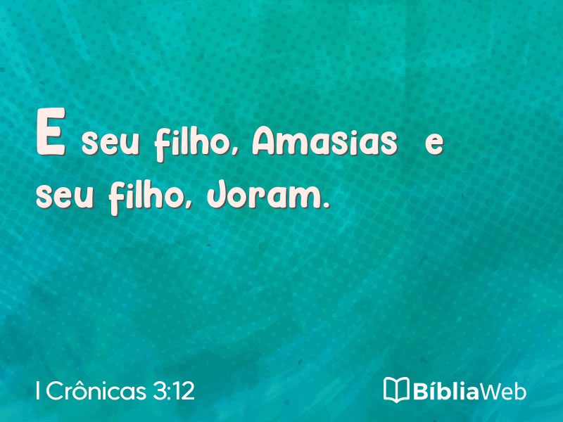 I Crônicas 3:12 em imagem para compartilhar