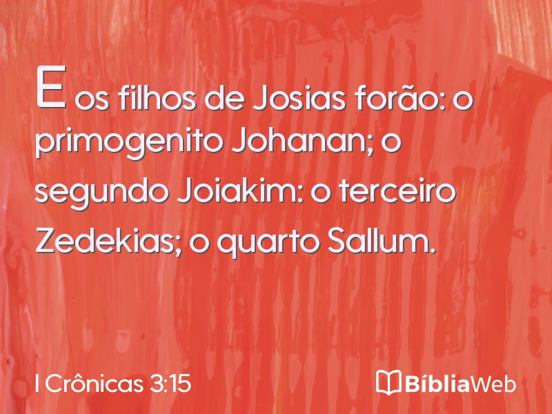 I Crônicas 3:15 em imagem para compartilhar