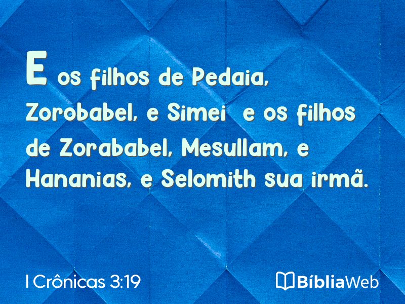 I Crônicas 3:19 em imagem para compartilhar