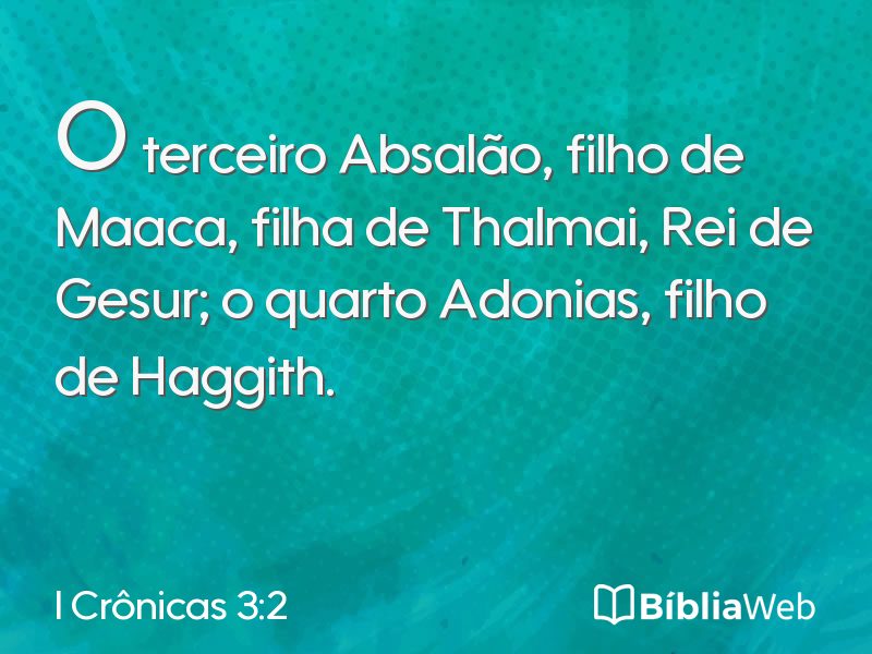 I Crônicas 3:2 em imagem para compartilhar