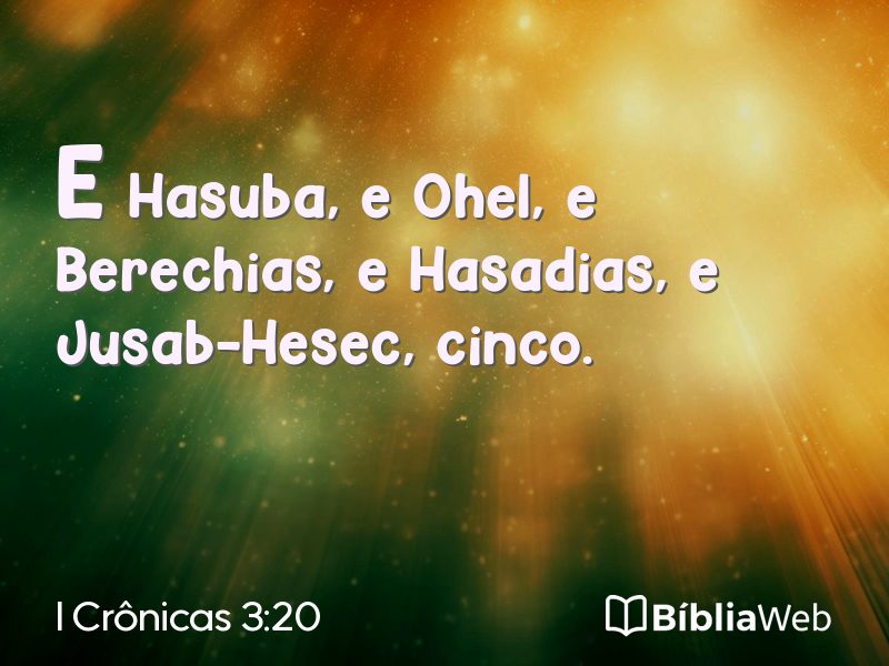 I Crônicas 3:20 em imagem para compartilhar