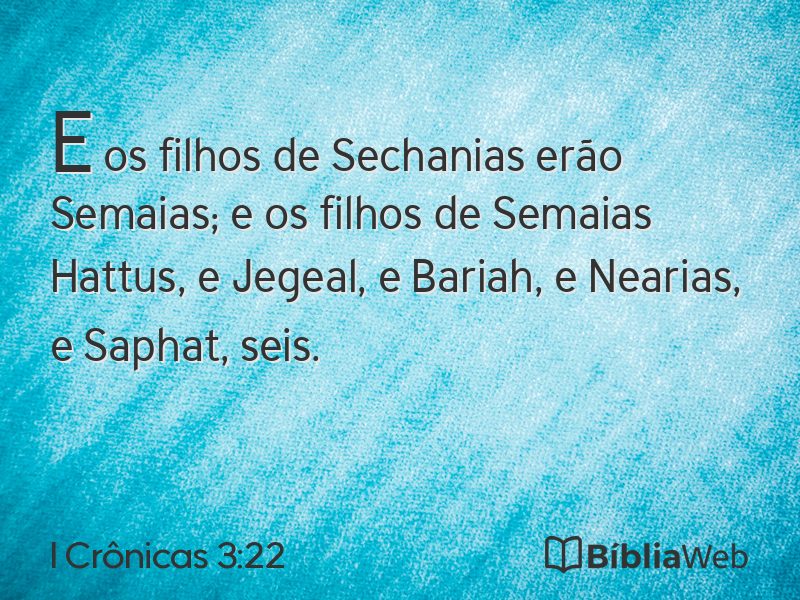 I Crônicas 3:22 em imagem para compartilhar