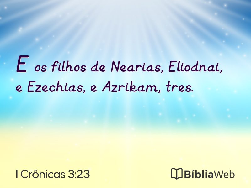 I Crônicas 3:23 em imagem para compartilhar