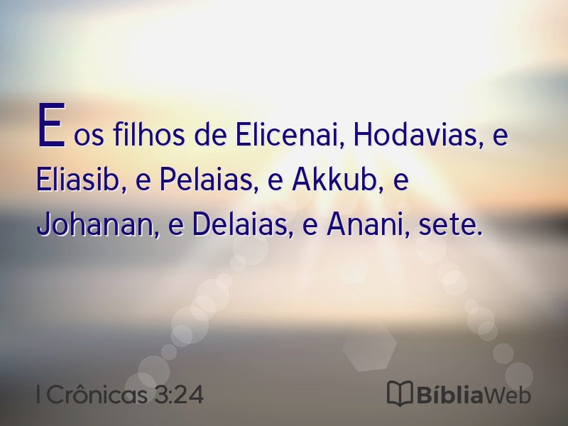 I Crônicas 3:24 em imagem para compartilhar