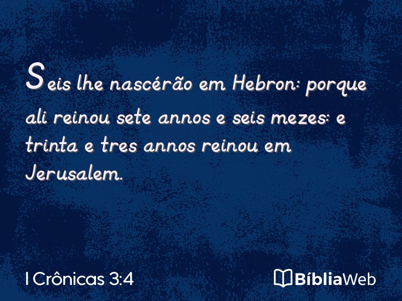 I Crônicas 3:4 em imagem para compartilhar