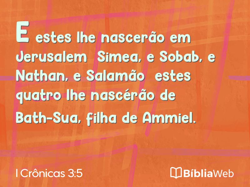 I Crônicas 3:5 em imagem para compartilhar