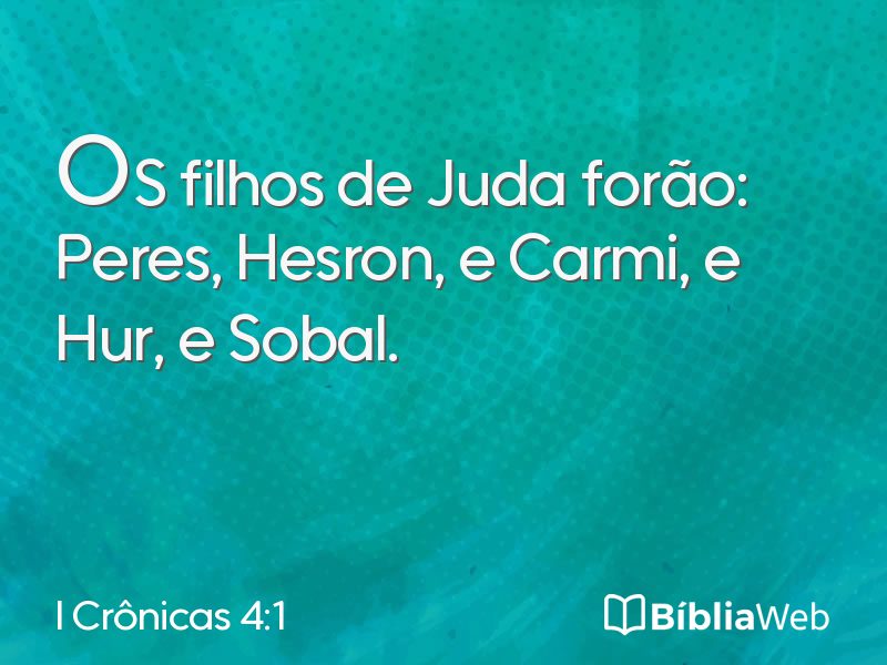 I Crônicas 4:1 em imagem para compartilhar