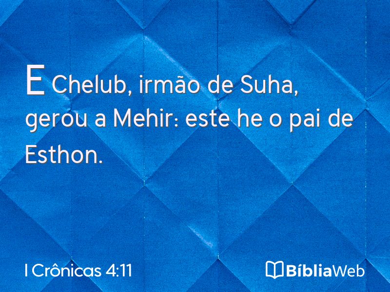 I Crônicas 4:11 em imagem para compartilhar