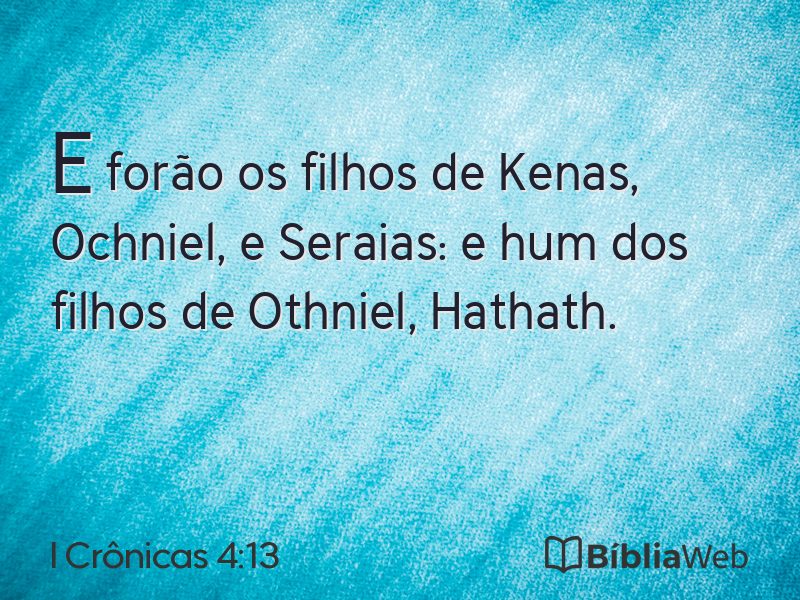 I Crônicas 4:13 em imagem para compartilhar