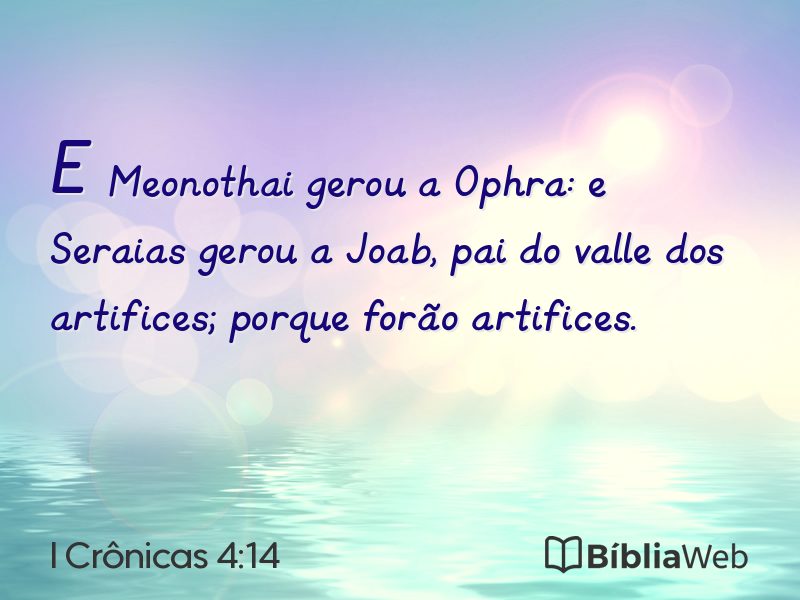 I Crônicas 4:14 em imagem para compartilhar