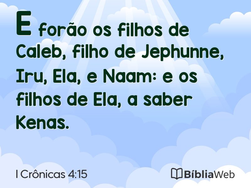 I Crônicas 4:15 em imagem para compartilhar
