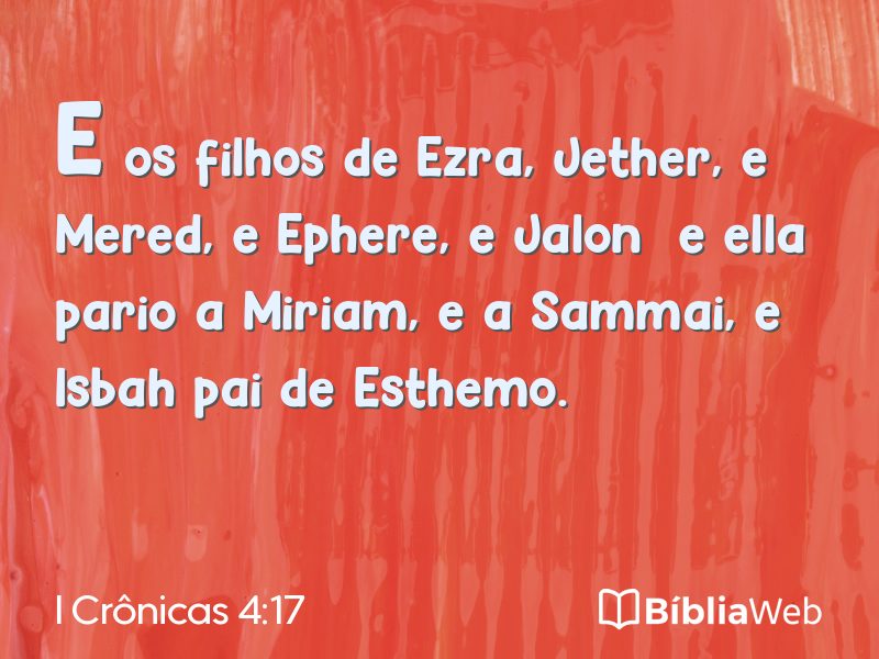 I Crônicas 4:17 em imagem para compartilhar