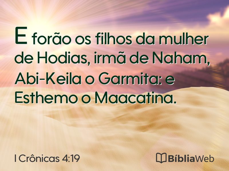 I Crônicas 4:19 em imagem para compartilhar