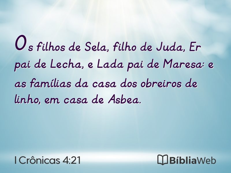 I Crônicas 4:21 em imagem para compartilhar