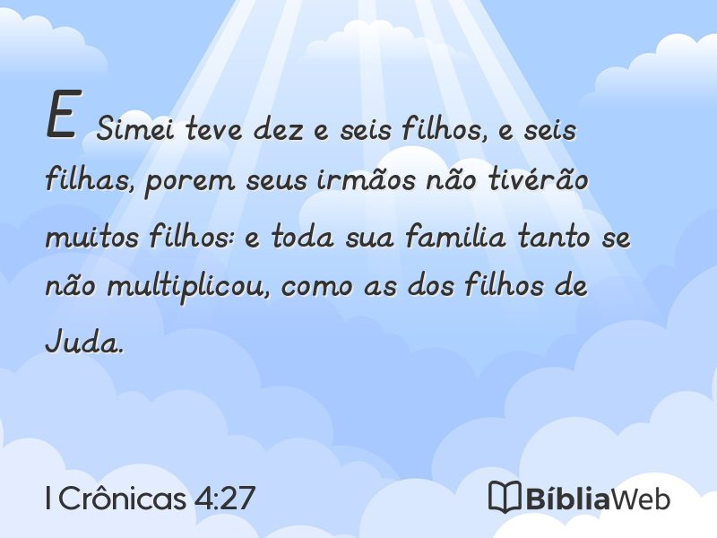 I Crônicas 4:27 em imagem para compartilhar
