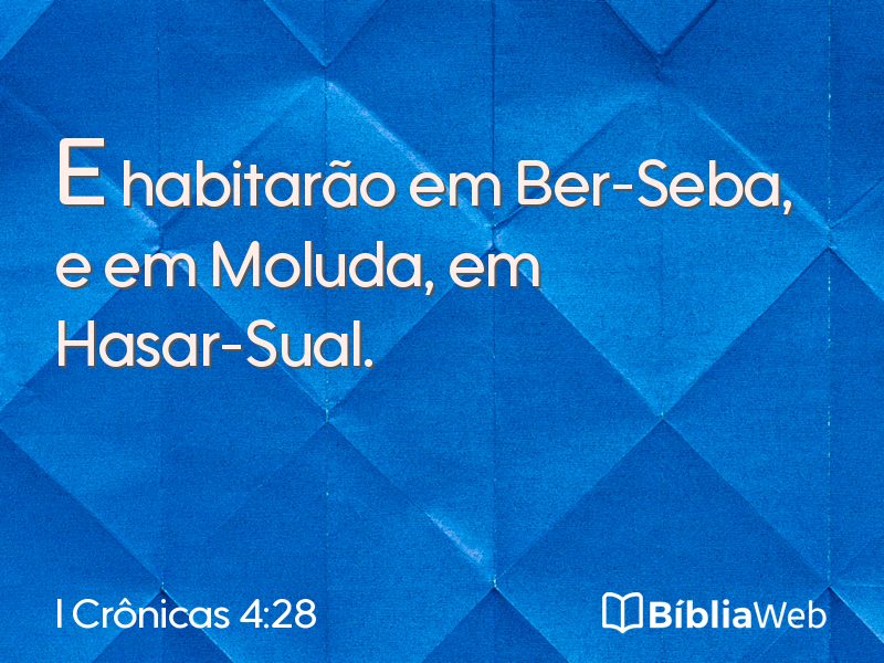 I Crônicas 4:28 em imagem para compartilhar
