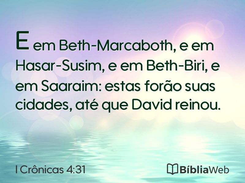 I Crônicas 4:31 em imagem para compartilhar