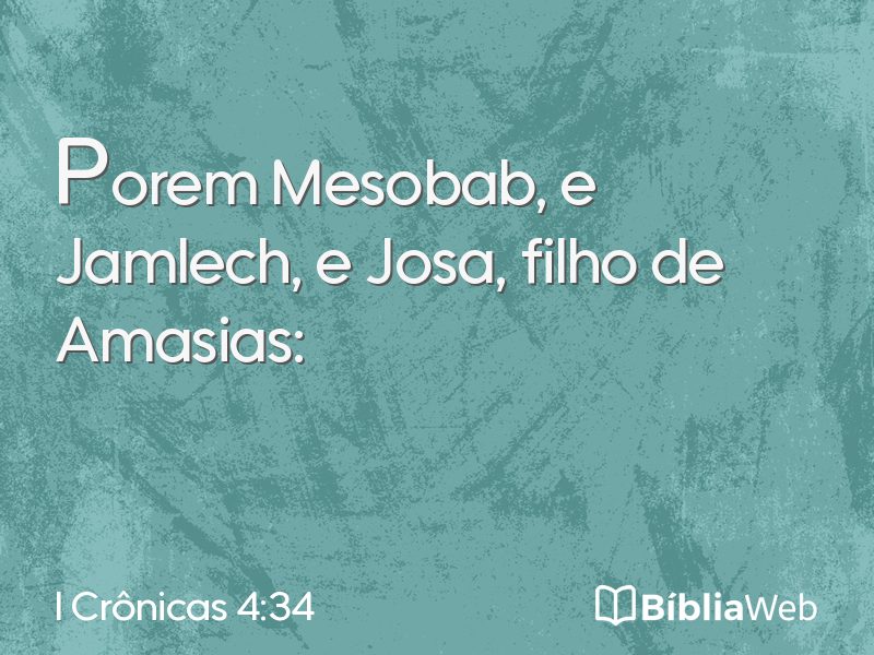 I Crônicas 4:34 em imagem para compartilhar