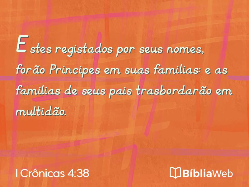 I Crônicas 4:38 em imagem para compartilhar