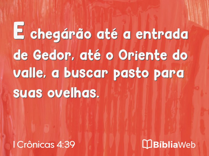 I Crônicas 4:39 em imagem para compartilhar