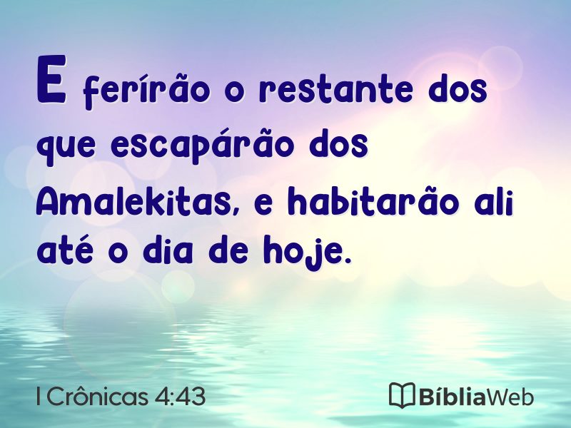 I Crônicas 4:43 em imagem para compartilhar