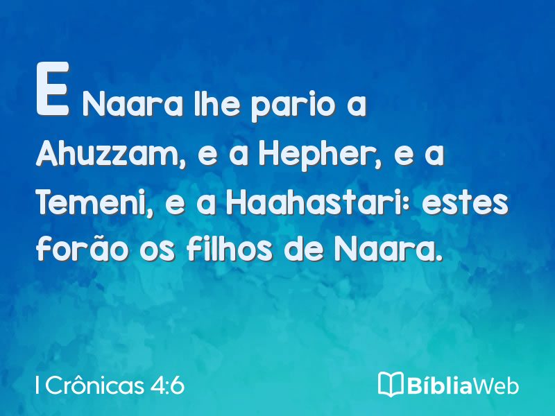 I Crônicas 4:6 em imagem para compartilhar
